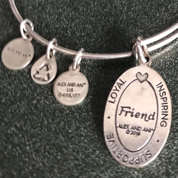 Alex And Ani Expandable Wire Bangle Bracelet Friend Charm 2016 - Picture 15 of 16